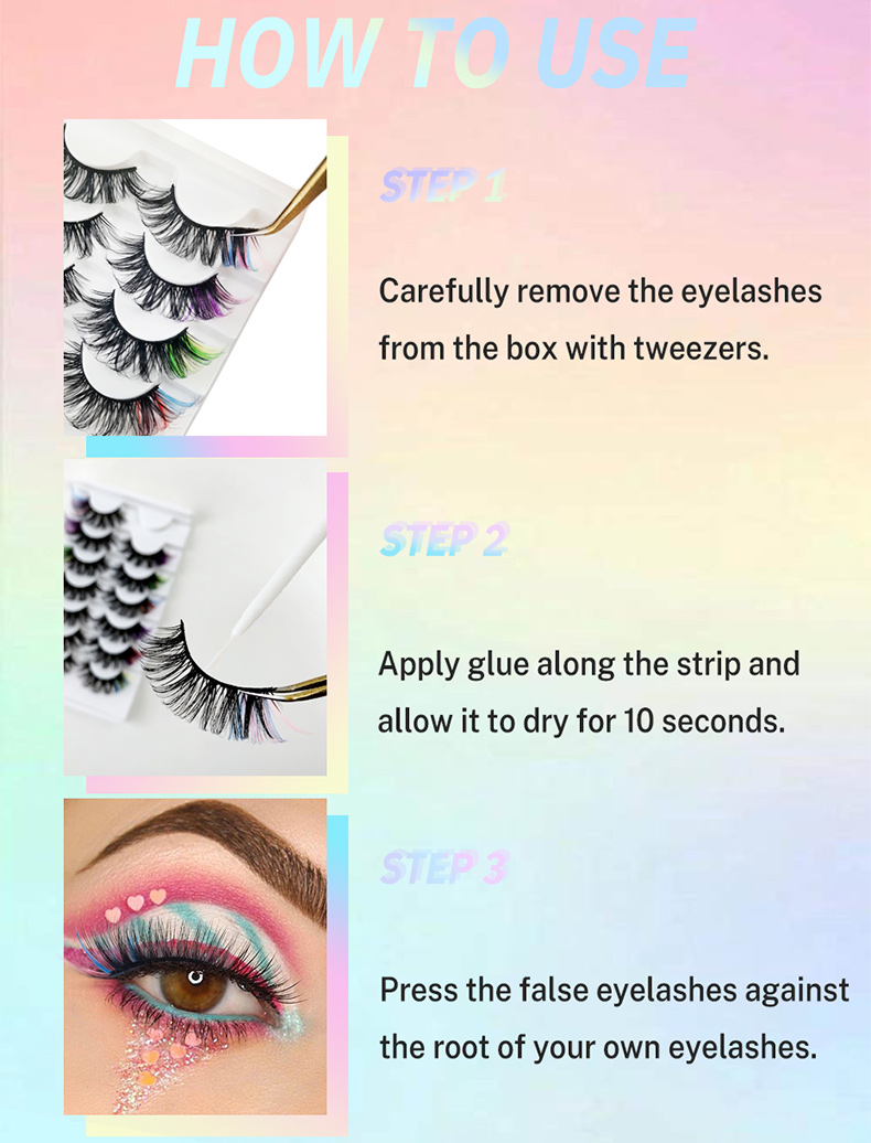 New Colorful Lashes Mix Fluffy Dramatic Cilios – 7 Pairs (DD Curl, Mink Lashes) (11)