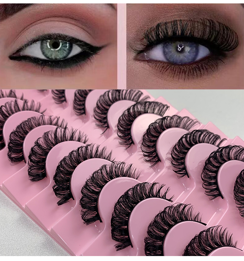 Russian Eyelashes Strip Lashes – DD Curl, 10 Pairs, Mink & Reusable (9)
