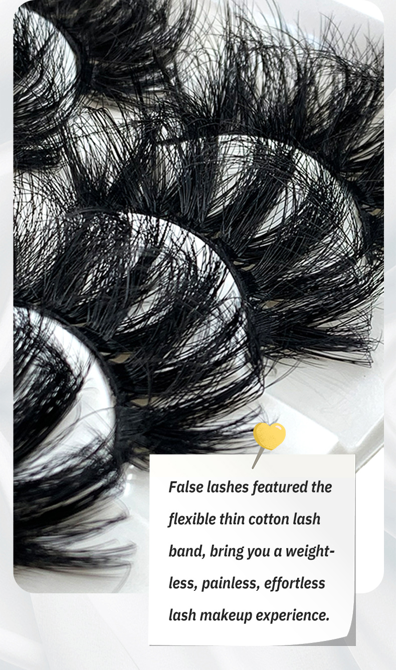 Hinarin 5 Pairs Eyelashes Grafting – Luxurious Mink Fluffy Lashes for a Natural, Voluminous Look (10)
