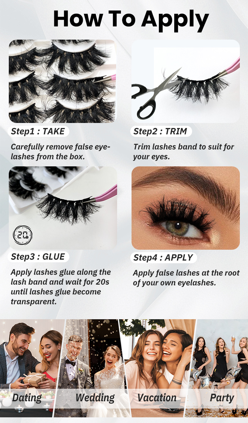 Hinarin 5 Pairs Eyelashes Grafting – Luxurious Mink Fluffy Lashes for a Natural, Voluminous Look (11)