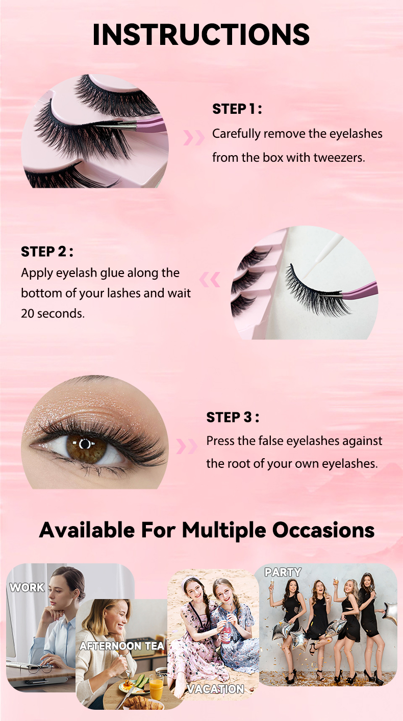 Cat Eye Winged End Fake Eyelashes – 7 Pairs Fox Lashes (11)