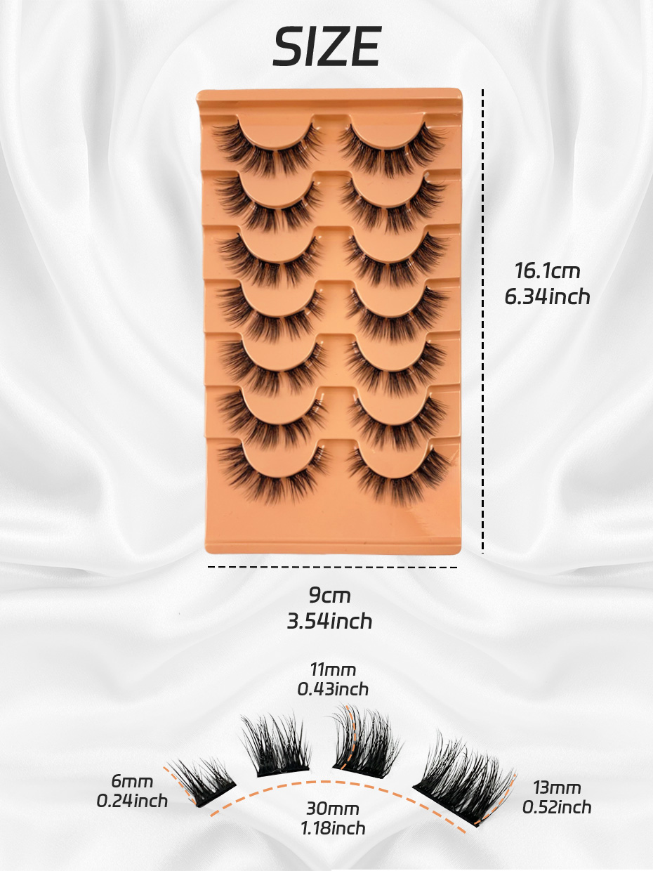 Hinarin 7 Pairs Fluffy Soft Eyelashes – Natural, Long & Reusable False Lashes-1 (1)