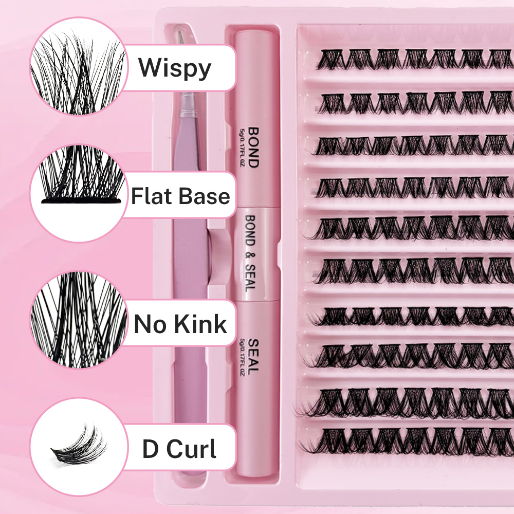 DIY 45120PCS False Eyelash Extension Kit (Cluster Individual Lashes + Eyelash Glue + Grafting Tweezers) (3).jpg