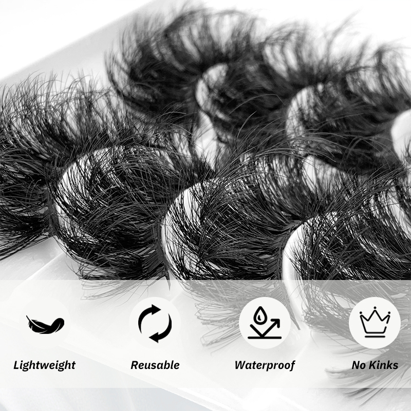 Hinarin 5 Pairs Eyelashes Grafting – Luxurious Mink Fluffy Lashes for a Natural, Voluminous Look (7)
