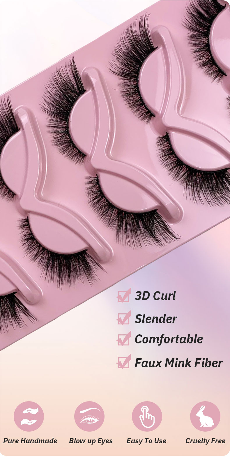 Hinarin Cat Eye Lashes – 3D Mink Fluffy 5 Pairs Winged End Eyelashes-1 (2)