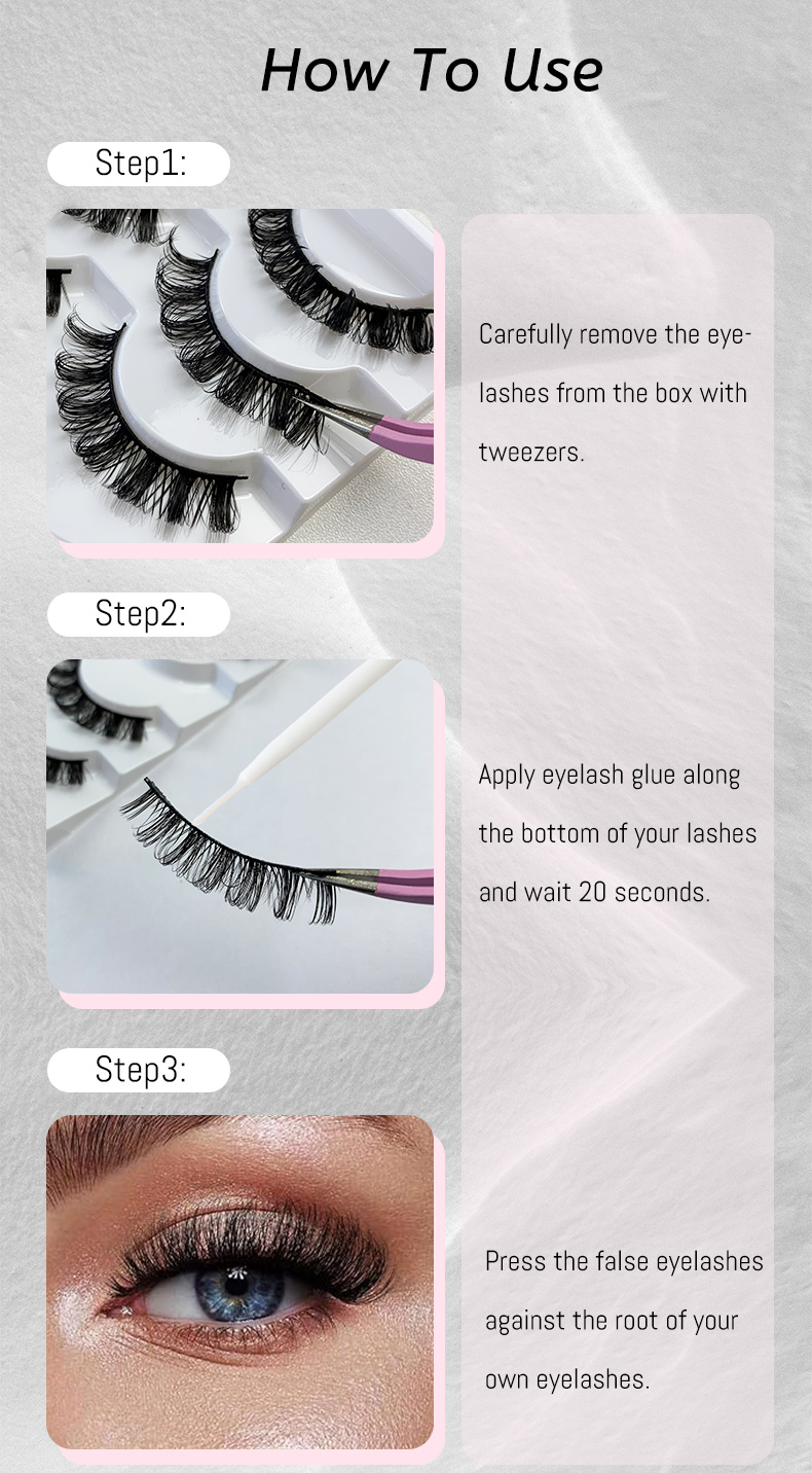 Hinarin Fluffy Soft Eyelashes – Mink Russian Full Strip DD Curl (4 Pairs)-1 (5)