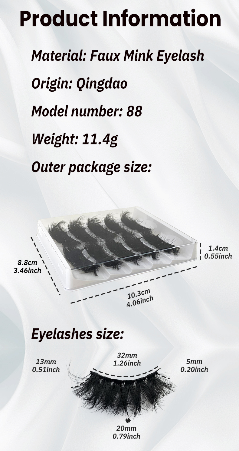 Hinarin 5 Pairs Eyelashes Grafting – Luxurious Mink Fluffy Lashes for a Natural, Voluminous Look (9)