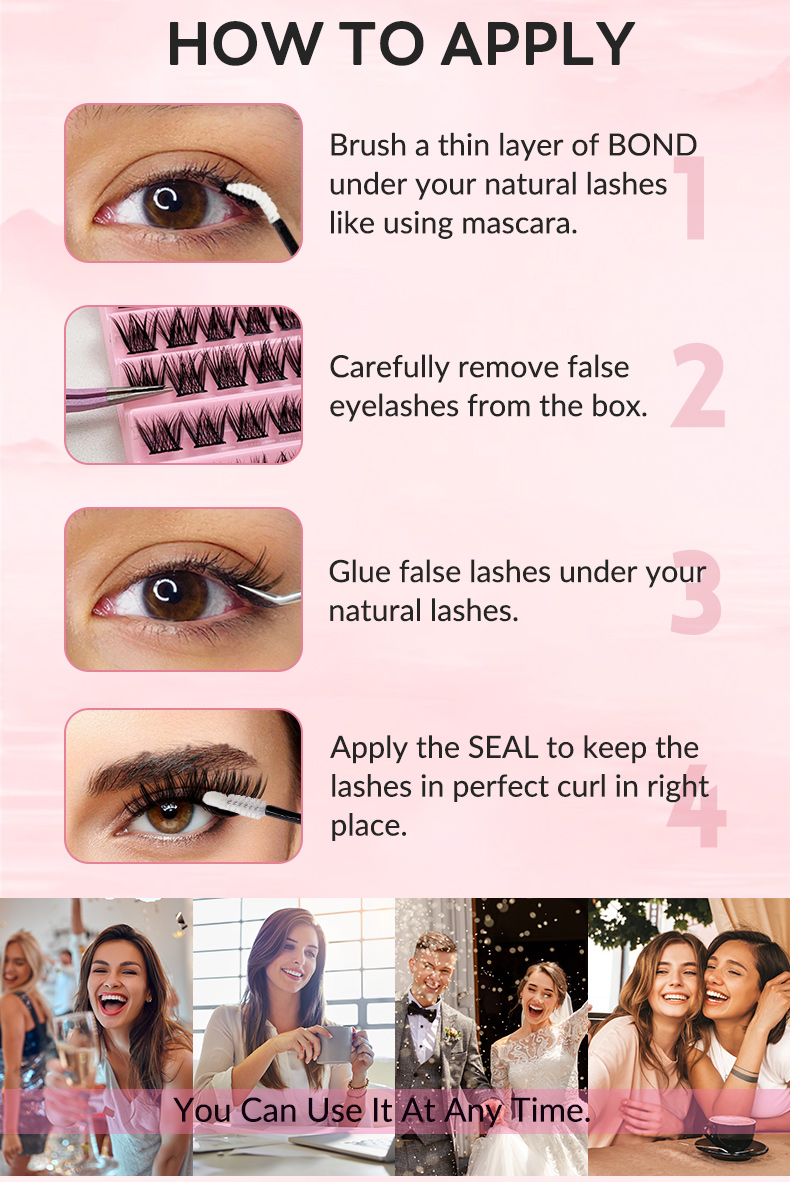 DIY 45120PCS False Eyelash Extension Kit (Cluster Individual Lashes + Eyelash Glue + Grafting Tweezers) (11)
