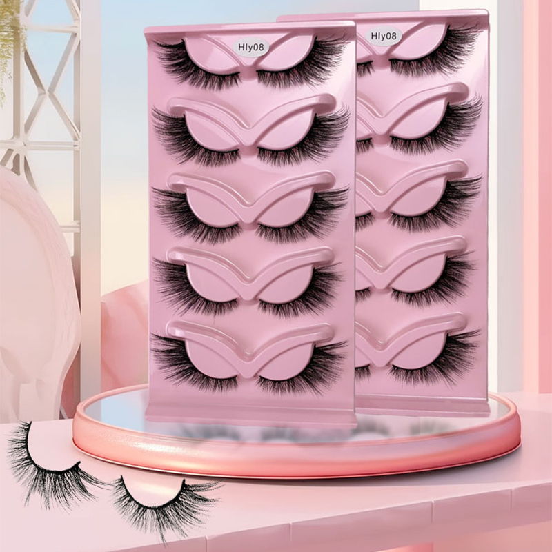 Hinarin Cat Eye Lashes – 3D Mink Fluffy 5 Pairs Winged End Eyelashes (7)